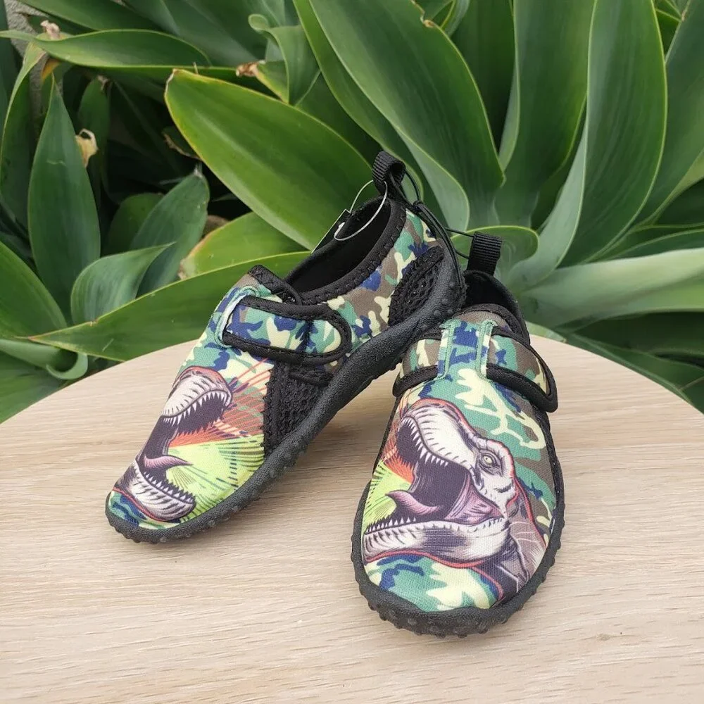 New Size 5 Jurassic Park World sneakers water pool beach shoes Velcro dinosaur